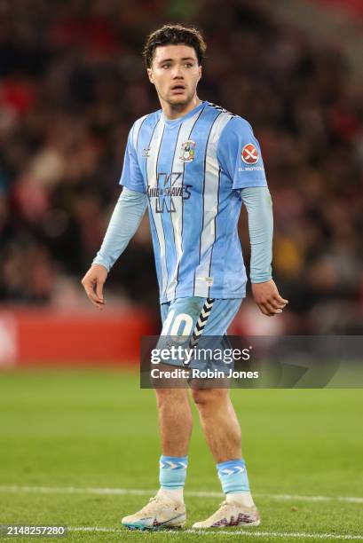 Callum O'Hare of Coventry City during the Sky Bet Championship match between Southampton FC and Coventry City at St Mary's Stadium on April 09, 2024...