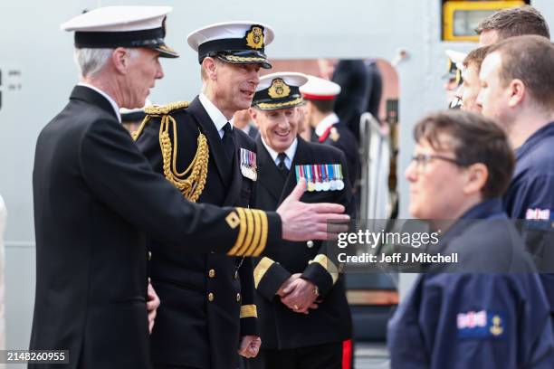 Prince Edward The Duke of Edinburgh, as Commodore in Chief of the Royal Fleet Auxiliary joins Commodore David Eagles, Head of the RFA Service and...