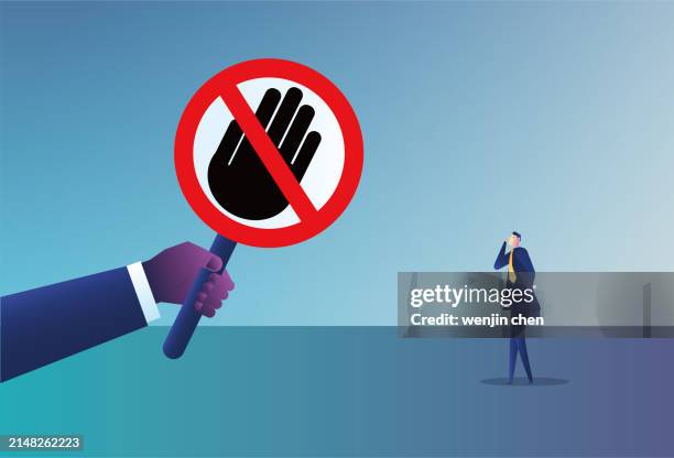 business man blocked from passing - no passing stock illustrations