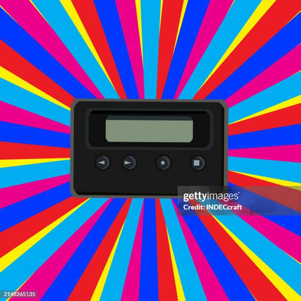retro tele communication device with background - one pager vector stock illustrations