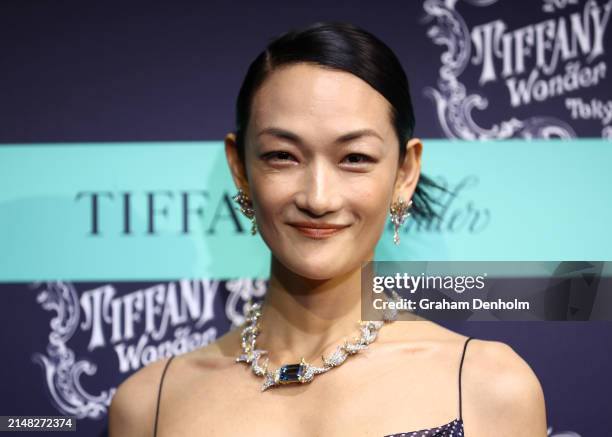 Ai Tominaga attends Tiffany & Co.'s opening celebration for the House's 'Tiffany Wonder' exhibition at the TOKYO NODE gallery on April 11, 2024 in...