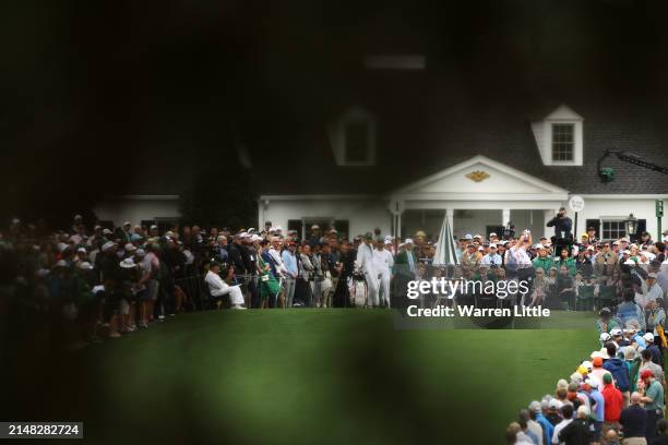 Erik van Rooyen of South Africa plays his shot from the first tee during the first round of the 2024 Masters Tournament at Augusta National Golf Club...