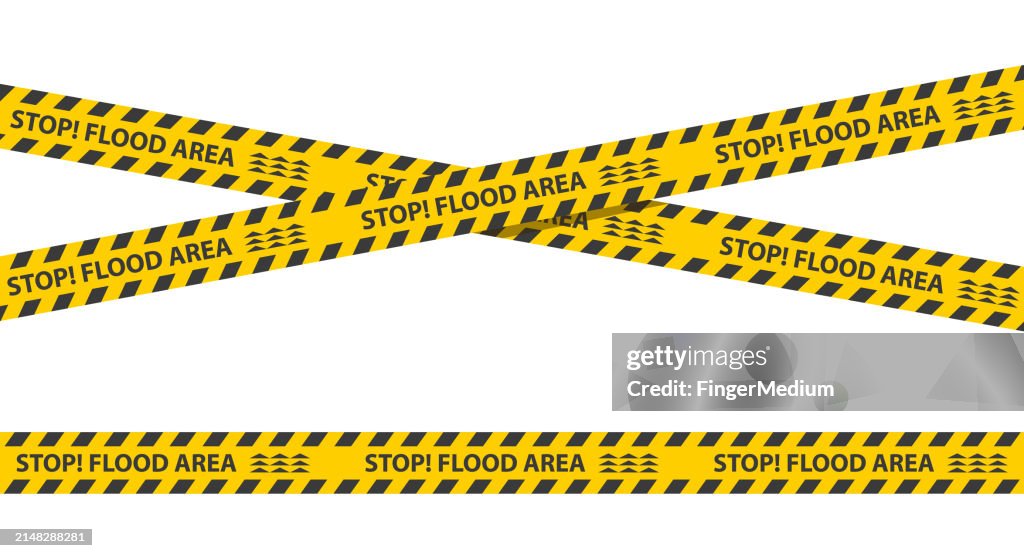 Caution tape Flood warning banner