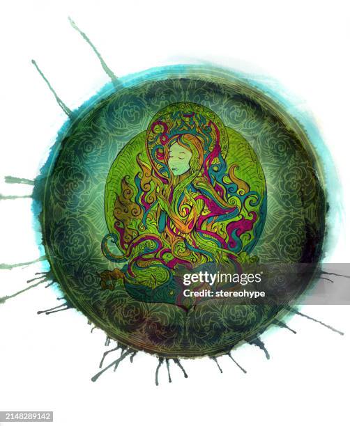 spinning buddha - spin cycle studio stock illustrations