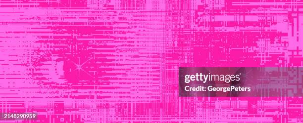 artificial intelligence with glitch technique - biometric security stock illustrations