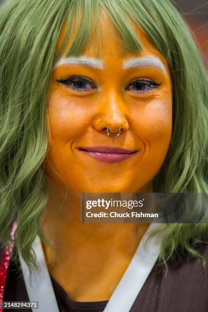 Portrait of an unidentified young women during an event related to the film 'Willie Wonka and the Chocolate Factory' at the Chocolate Expo in the New...