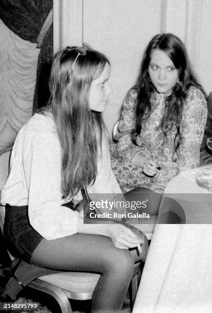 American sibling actors Stephanie Farrow and Tisa Farrow attend Jonathan Michaels' party at the St Regis Hotel, New York, New York, January 25, 1968.