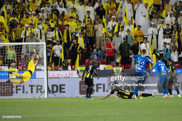 Sergej Milinkovic-Savic of Al-Hilal watches as his shot sails over the crossbar and into the stands during the Saudi Super Cup Final between Al...