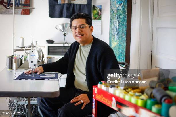 Artist Erick Medel is photographed for Los Angeles on February 13, 2024 in Los Angeles, California. PUBLISHED IMAGE. CREDIT MUST READ: Jason...