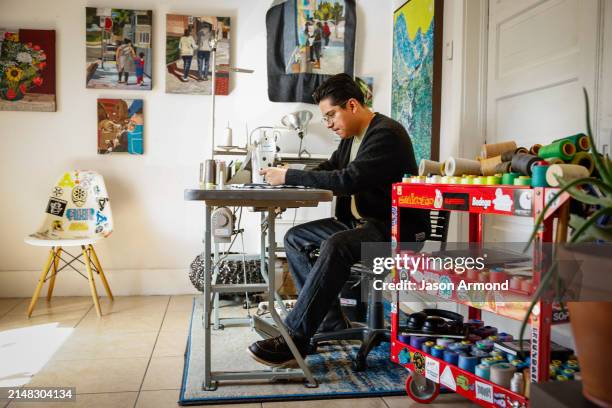 Artist Erick Medel is photographed for Los Angeles on February 13, 2024 in Los Angeles, California. PUBLISHED IMAGE. CREDIT MUST READ: Jason...