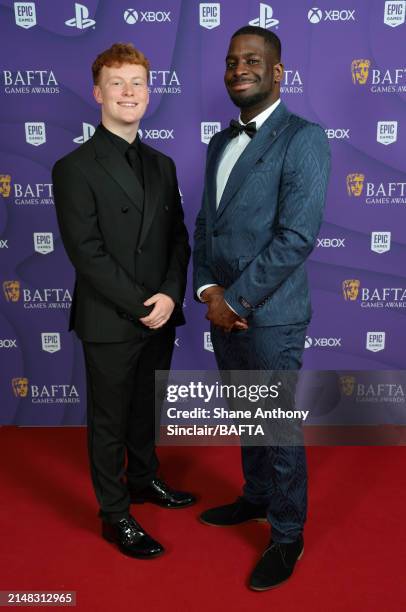 Braydon Bent and Inel Tomlinson during the BAFTA Games Awards 2024 at the Queen Elizabeth Hall on April 11, 2024 in London, England.