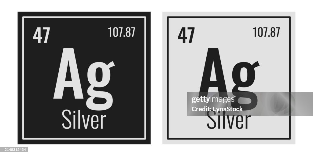 Color Silver Symbol Silver Symbol Chemical Element Of The Periodic Table Vector ...