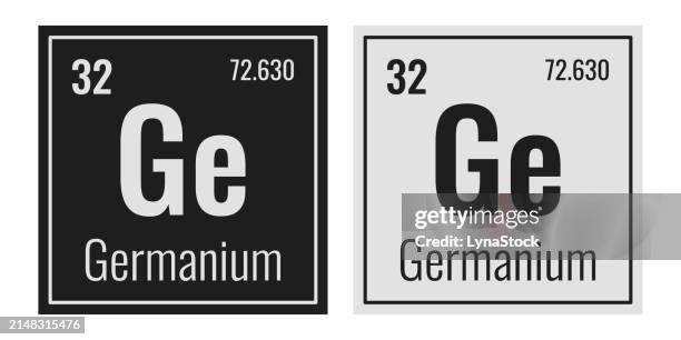 germanium symbol. chemical element of the periodic table. vector illustration isolated on white background. glass sign. - ge 幅插畫檔、美工圖案、卡通及圖標