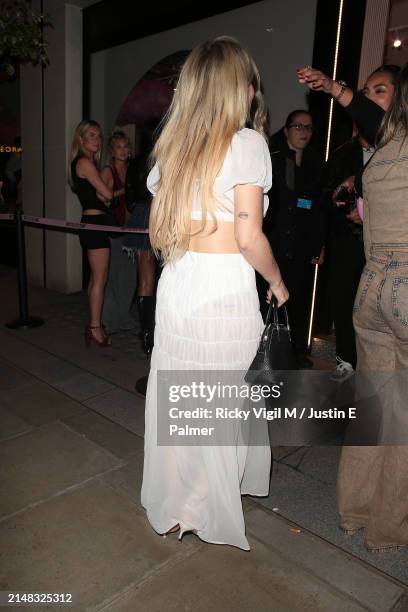 Lottie Moss seen attending PrettyLittleThing Showroom 1st Birthday Event on April 11, 2024 in London, England.
