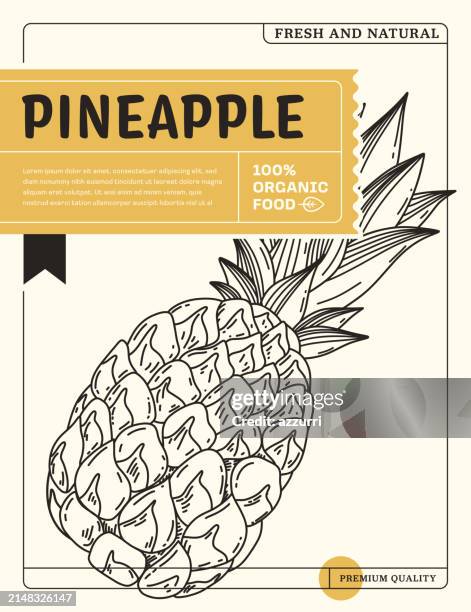 pineapple sketch icon package design template - pineapple plant stock illustrations