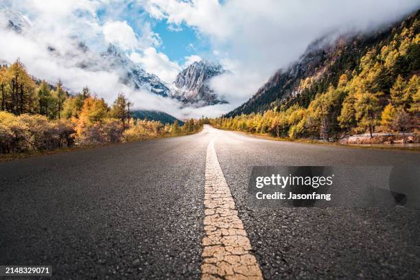 camino de la montaña - wanderlust concept fotografías e imágenes de stock