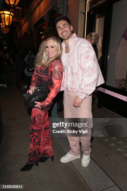 Lisa Baggs and Joe Baggs seen attending PrettyLittleThing Showroom 1st Birthday Event on April 11, 2024 in London, England.