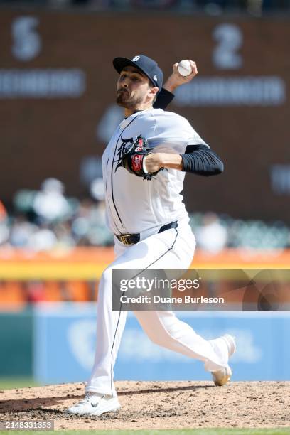 Pitcher Alex Faedo of the Detroit Tigers delivers against the Oakland Athletics at Comerica Park on April 7, 2024 in Detroit, Michigan.