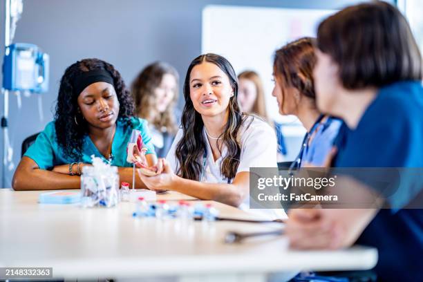 learning about the heart - medical student stock pictures, royalty-free photos & images