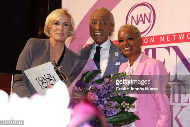 Mika Brzezinski, Al Sharpton, and Rachel Noerdlinger attend the National Action Network's Women's Empowerment Luncheon on April 11, 2024 in New York...