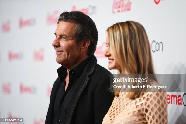 Dennis Quaid, recipient of the Cinema Icon Award, and Laura Savoie Quaid attend the CinemaCon Big Screen Achievement Awards brought to you by The...