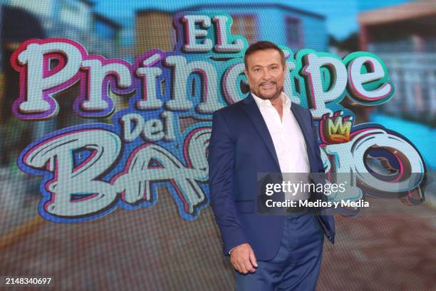 Arturo Peniche poses during the presentation of the second season of the TV show 'El príncipe del barrio' at Cantil Pedregal on April 11, 2024 in...