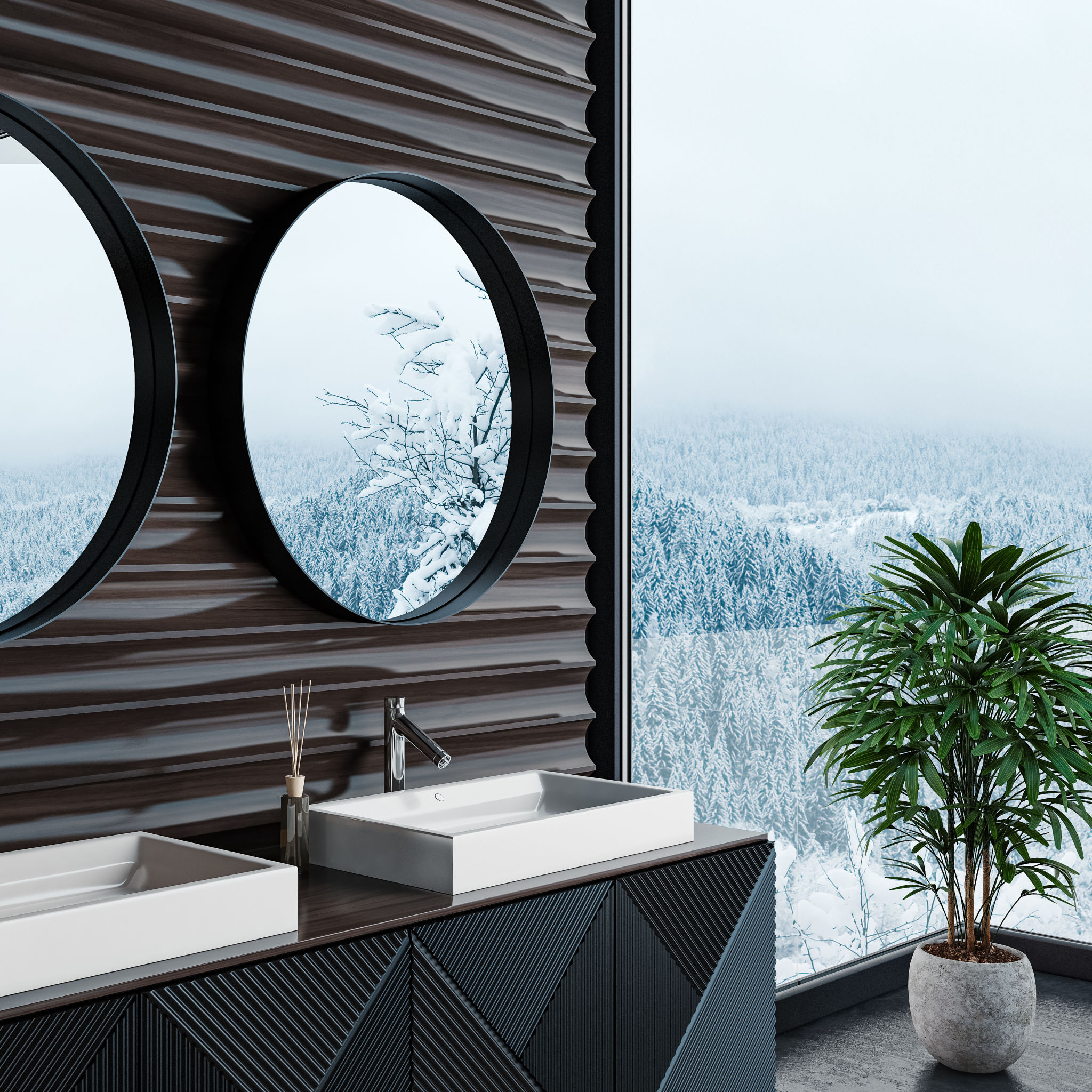 baño moderno invierno