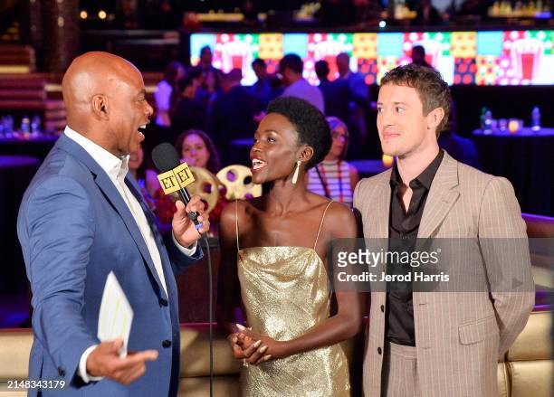 Kevin Frazier, Lupita Nyong'o, recipient of the Star of the Year award, and Joseph Quinn, recipient of the Breakthrough Performer of the Year award,...