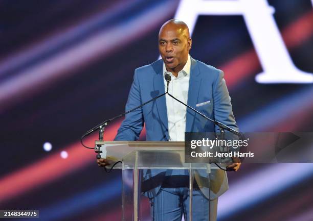 Kevin Frazier emcees the CinemaCon Big Screen Achievement Awards brought to you by The Coca-Cola Company at The Colosseum at Caesars Palace during...