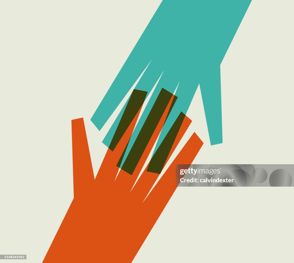 Human hands multi colored