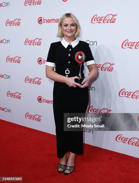 Amy Poehler, recipient of the CinemaCon Vanguard Award, attends the CinemaCon Big Screen Achievement Awards at Omnia Nightclub at Caesars Palace...