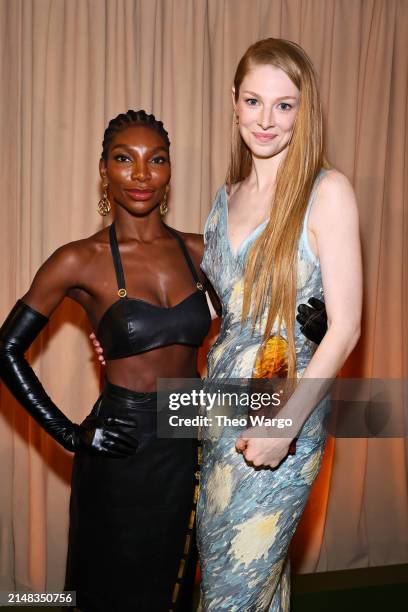 Michaela Coel and Hunter Schafer attend the 2024 GQ Creativity Awards at WSA on April 11, 2024 in New York City.