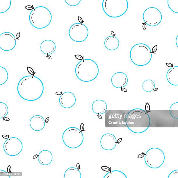 orange. seamless pattern. line icons on white background - grapefruit background stock illustrations