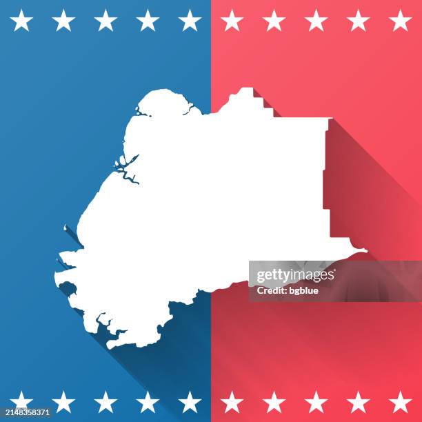 kusilvak, alaska. map on blue and red background - census stock illustrations