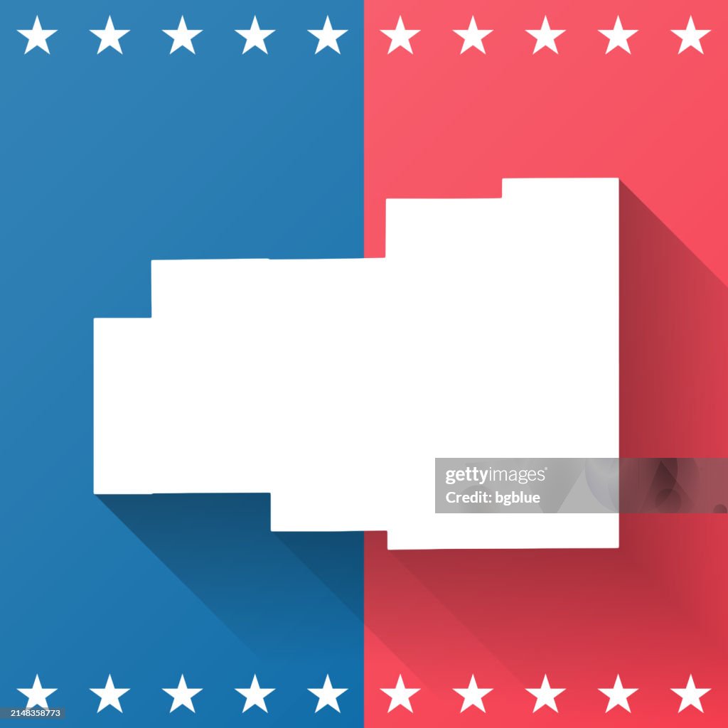 Le comté d’Allen, situé dans l’État de l’Ohio. Carte sur fond bleu et rouge