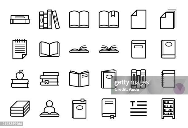 book icon set - syllabus stock illustrations