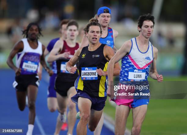 Heat 3 of the Mens' 800m second place Mitchel Langborne of Victoria during the 2024 Australian Athletics Championships at SA Athletics Stadium on...