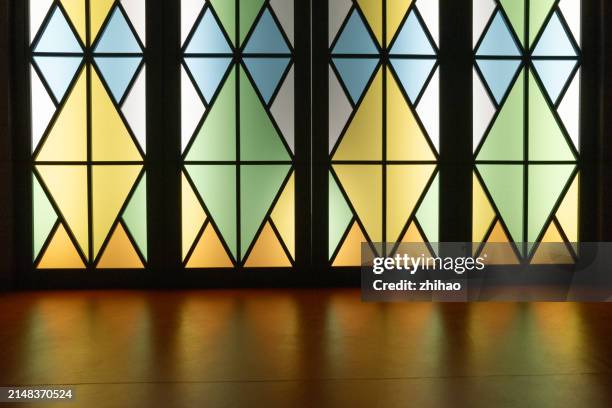 stained glass doors - stained glass door stock pictures, royalty-free photos & images