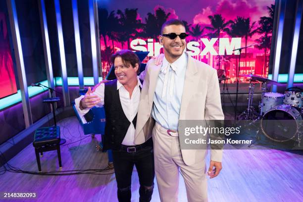 Arthur Hanlon and Manuel Medrano visit SiriusXM Studios on April 11, 2024 in Miami Beach, Florida