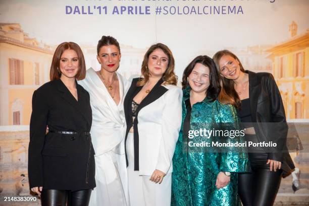 Italian director and actress Michela Giraud and cast attends a photocall for Flaminia at Anteo Palazzo Del Cinema. Milan , 9th April, 2024