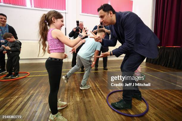 Scottish Labour leader Anas Sarwar visits The Machan Trust to highlight the change Labour is offering communities on April 12, 2024 in Larkhall,...