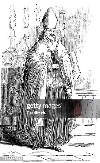 Latin bishop standing, front view Latin bishop standing, front view