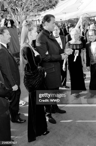 Actor Steven Seagal and Arissa Wolf attend the 68th Annual Academy Awards at the Dorothy Chandler Pavilion in Los Angeles, California on March 25,...