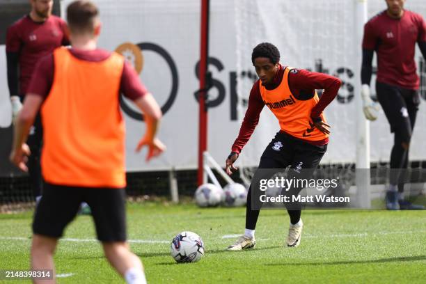 Kyle Walker-Peters during a Southampton FC training session at the Staplewood Campus on April 12, 2024 in Southampton, England.