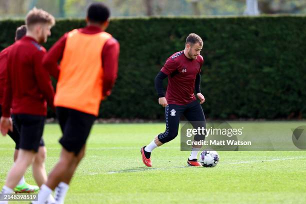 Ryan Fraser during a Southampton FC training session at the Staplewood Campus on April 12, 2024 in Southampton, England.