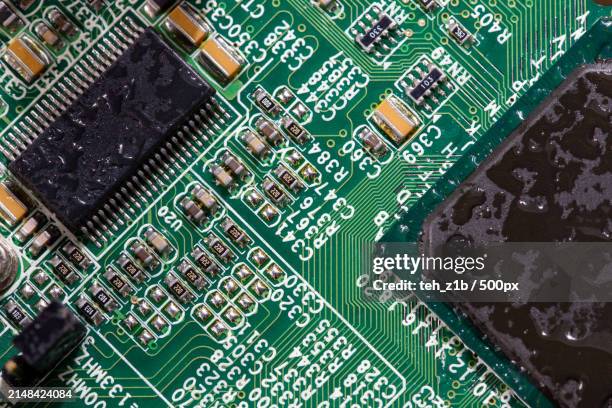 full frame shot of mother board - printed circuit b stock pictures, royalty-free photos & images