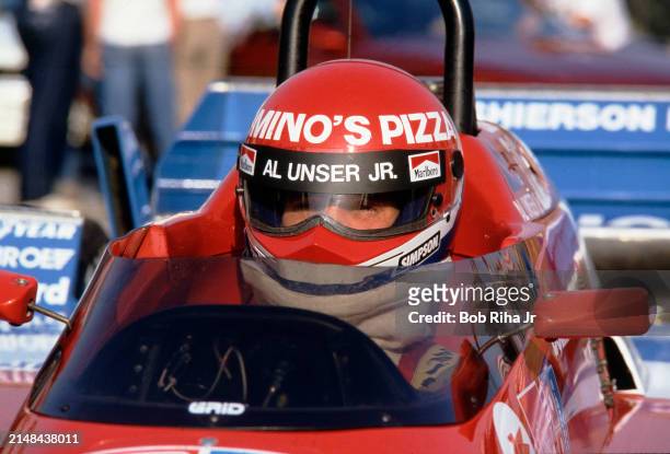 Racer Al Unser Jr at the Long Beach Grand Prix Race, April 11, 1997 in Long Beach, California.