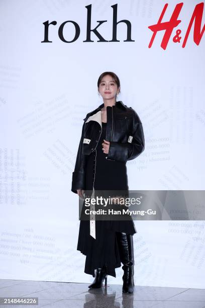 South Korean actress Seol In-A aka Seorina is seen at the H&M x rokh collaboration 'rokh H&M' collection launch photocall at DDP on April 12, 2024 in...