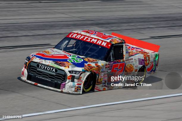 Stewart Friesen, driver of the Chili's Toyota, drives during qualifying for the NASCAR Craftsman Truck Series SpeedyCash.com 250 at Texas Motor...