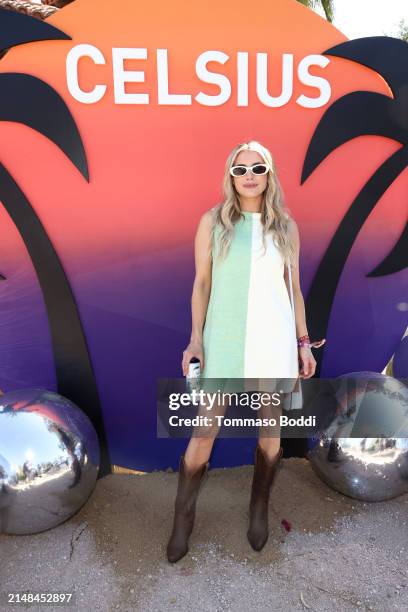 Emma Roberts attends CELSIUS Cosmic Desert Event at Coachella on April 12, 2024 in Indio, California.